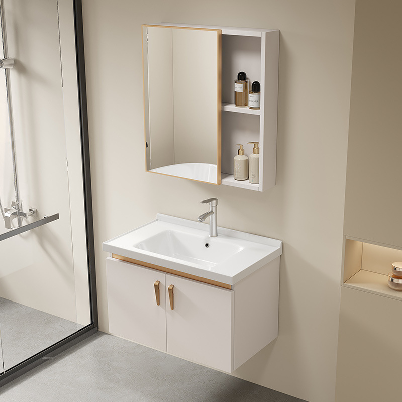 Baño de tamaño pequeño gabinete de baño combinación lavabo cerámica integral lavabo lavabo de baño pequeño tipo hogar lavabo