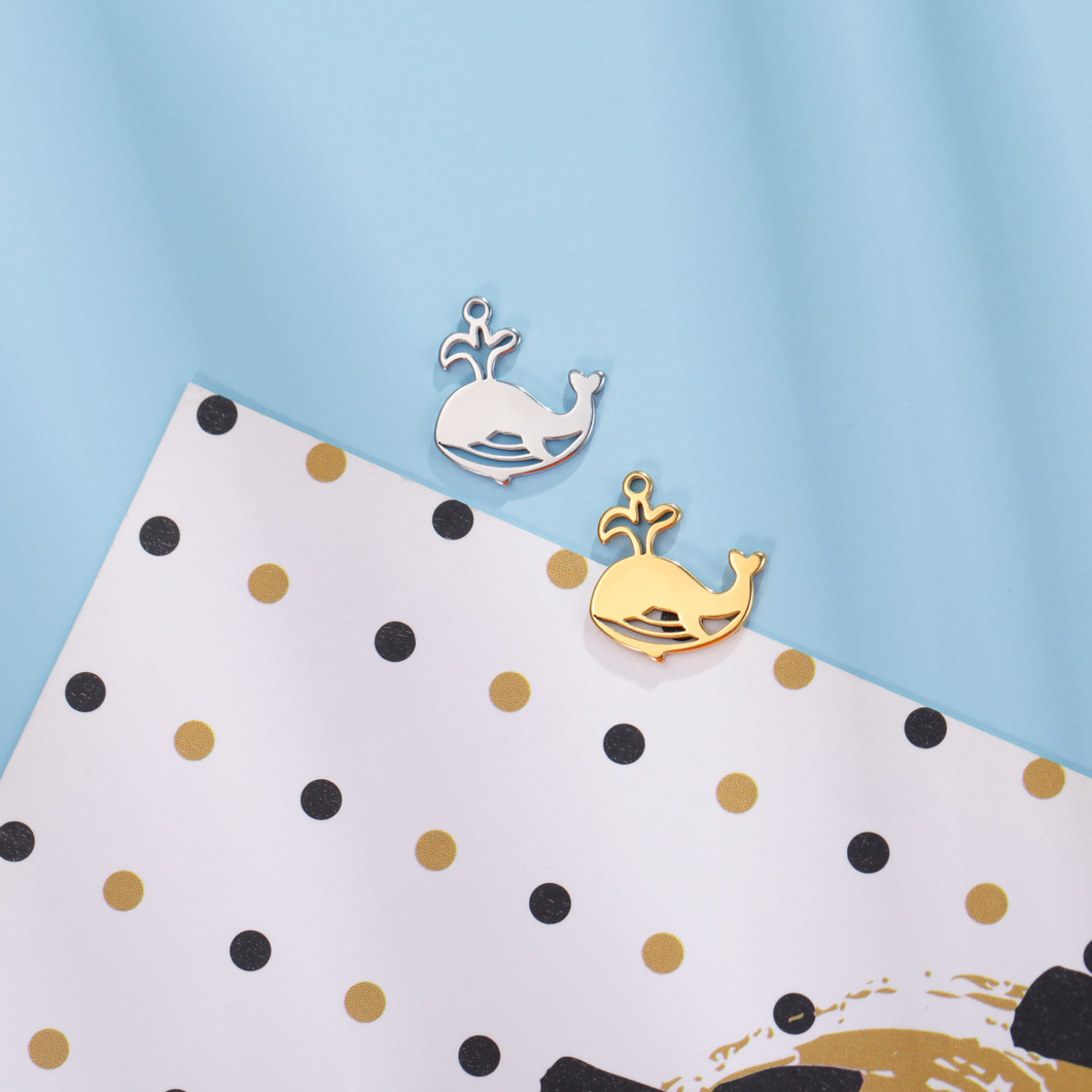 1g Weight Pendant Jewelry Making Type DIY Jewelry Accessories Classification 1 Piece Quantity 304 Stainless Steel Material Spider, Fish, Whale Pattern All Seasons Season Plating Design Simple Style Style 1 Piece 304 Stainless Steel Spider Fish Whale Pendant 14