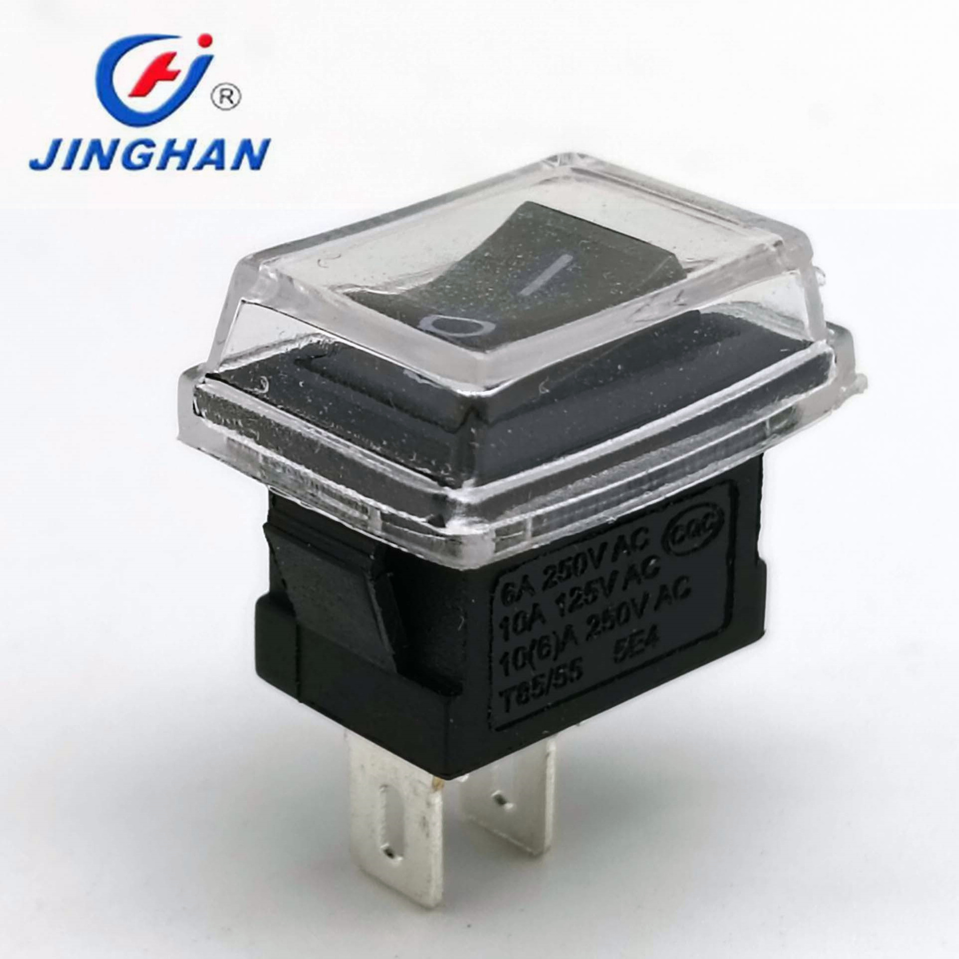 晶瀚 JINGHAN 防水14*9小型船型开关 焊机带防水帽开关 KCD1-101