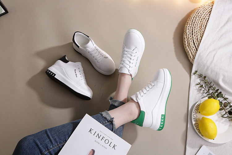 Baskets basses femme blanches compensées imperméables antidérapantes_voghion.com