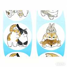 1000贴韩系猫猫卷卷贴ins风卡通可爱装饰桌面手账diy创意封口贴