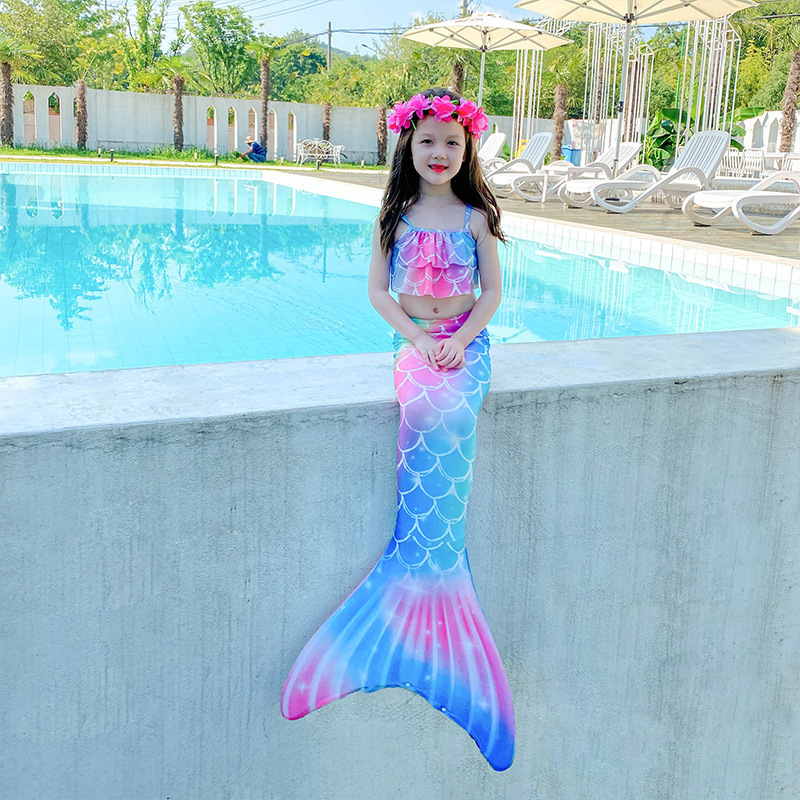 Ghnatygren Children's Mermaid Swimsuit Mermaid Tail Swimsuit Girls Swimsuit Set Hot Spring Swimsuit