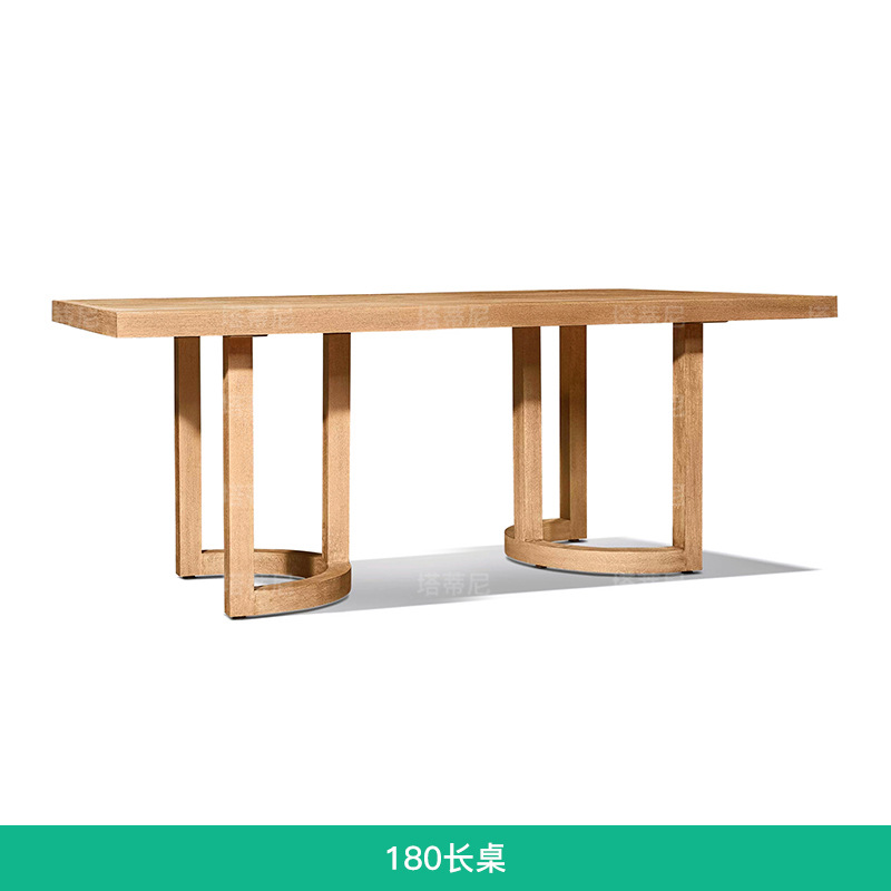 Mesa y silla de madera sólida al aire libre patio villa al aire libre anticorrosión teca ocio jardín al aire libre combinación de muebles impermeables y protectores solares