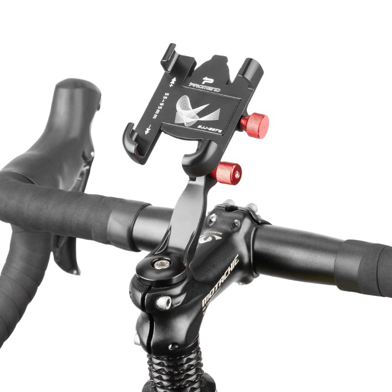 Bicicleta soporte de teléfono móvil aleación de aluminio giratorio ajuste delantero y trasero coche eléctrico soporte de teléfono móvil al por mayor accesorios de bicicleta
