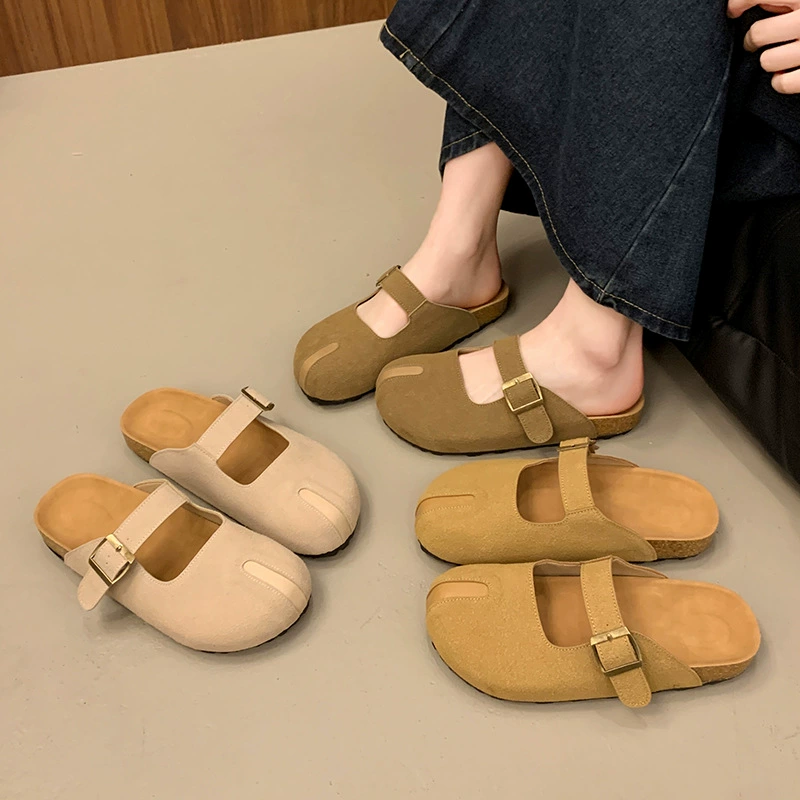 Баотоу перетаскивает тапочку для женщин носить на улице 2025 весна и осень новый ретро повседневный один педаль Мюллер обувь для женщин оптом