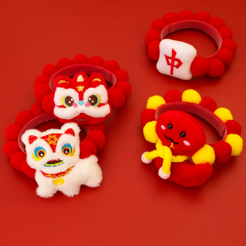 Домашние животные Новогодний шерстяной шейный воротник Год Змея Весенний Фестиваль Кошка Собака Новогодние товары Теплые красные львиные украшения