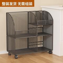 本棚のテーブルの下に棚を置いて床に置く多層移動可能なプーリー鉄芸カート寝室のベッドの上のスナック収納棚