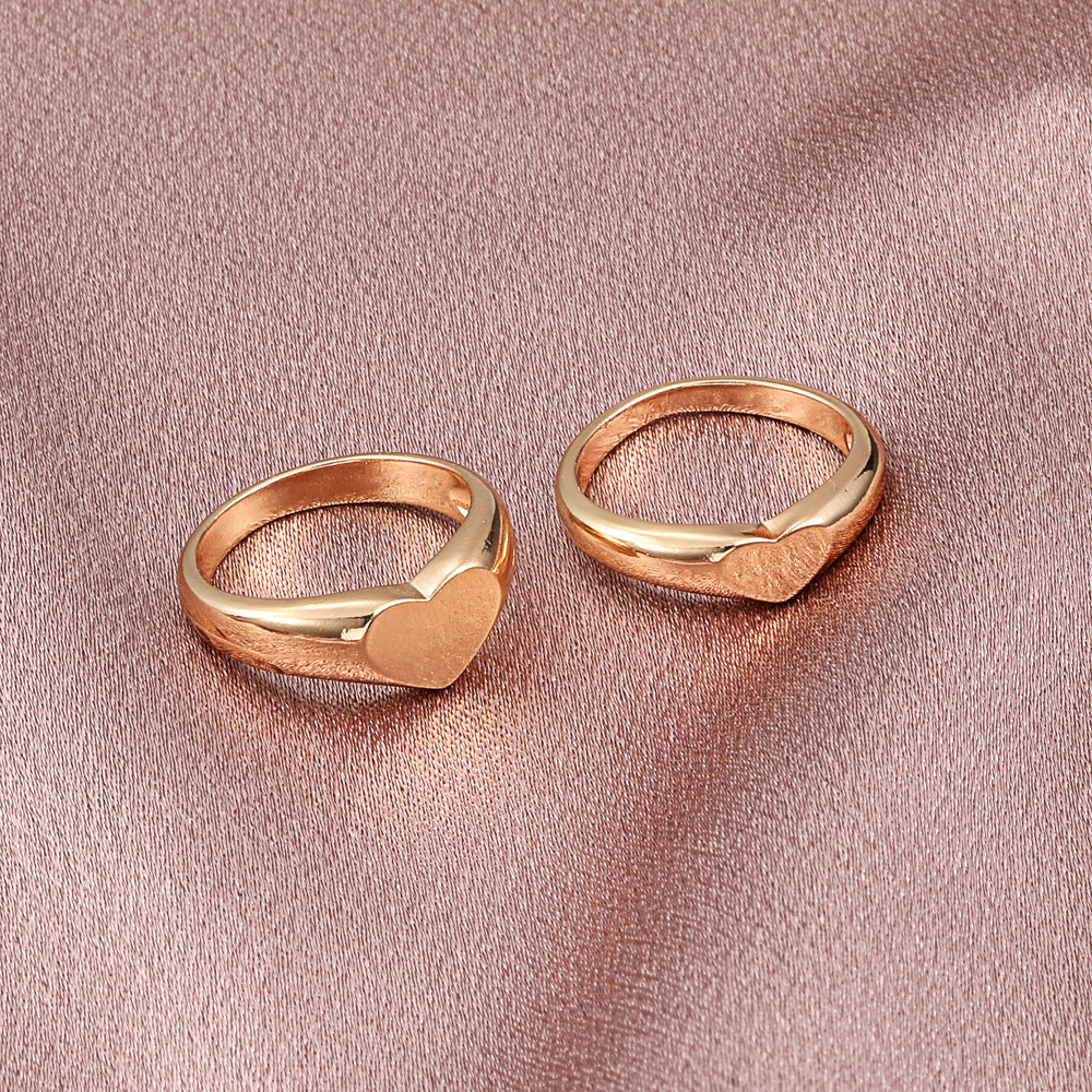 Wholesale Jewelry Korean Heart-shape Plain Copper Ring Nihaojewelry display picture 2