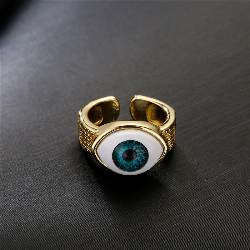 wholesale copper plated three-dimensional devilu0027s eye ring Nihaojewelry
