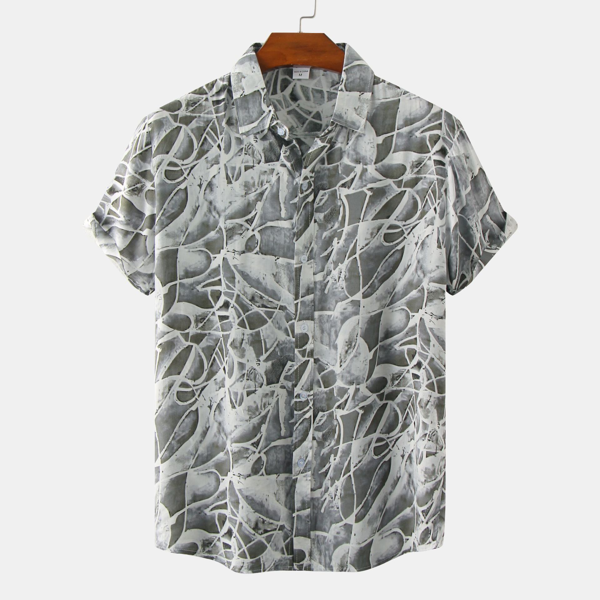 350g Weight Short Sleeve Sleeve Length 4-Way Stretch Fabric, Polyester Fabric Type Regular Top Length Blouse Tops Type Daily Occasion Turndown Neckline Breathable Function Loose Fit Type Ditsy Floral, Leaves Pattern Summer Season Men's Gender Printing Design Hawaiian Style Wholesale Men's Hawaiian Ditsy Floral Leaves Short Sleeve Printing Men's Tops 5