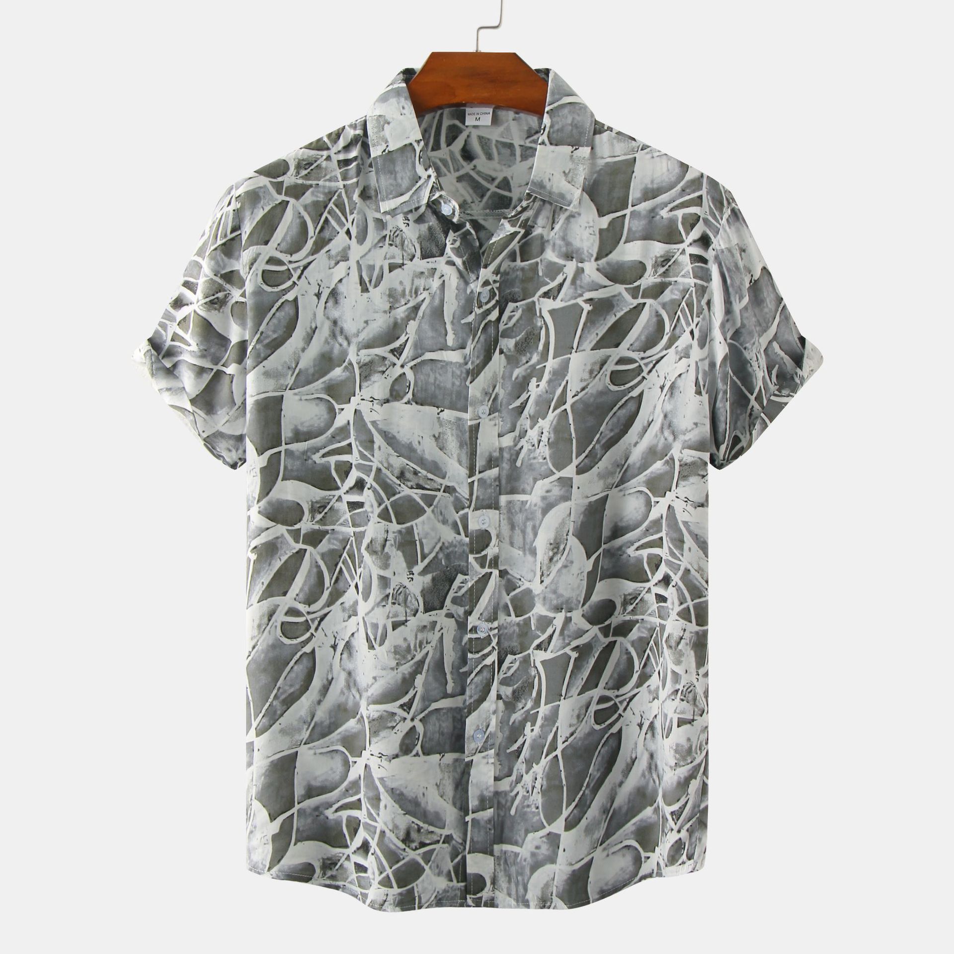 Men's Ditsy Floral Leaves Printing Blouse Men's Clothing display picture 6