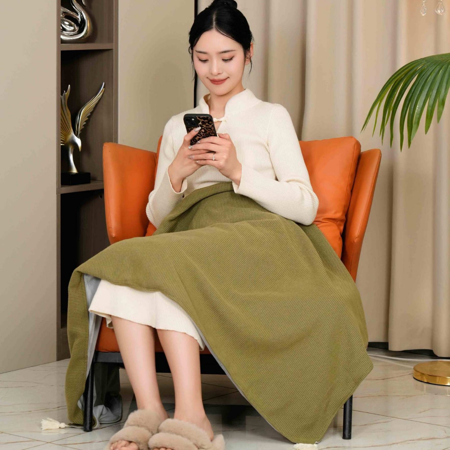 Coprigambe riscaldato lavabile tramite USB, nuova coperta elettrica verde, altro_voghion.com