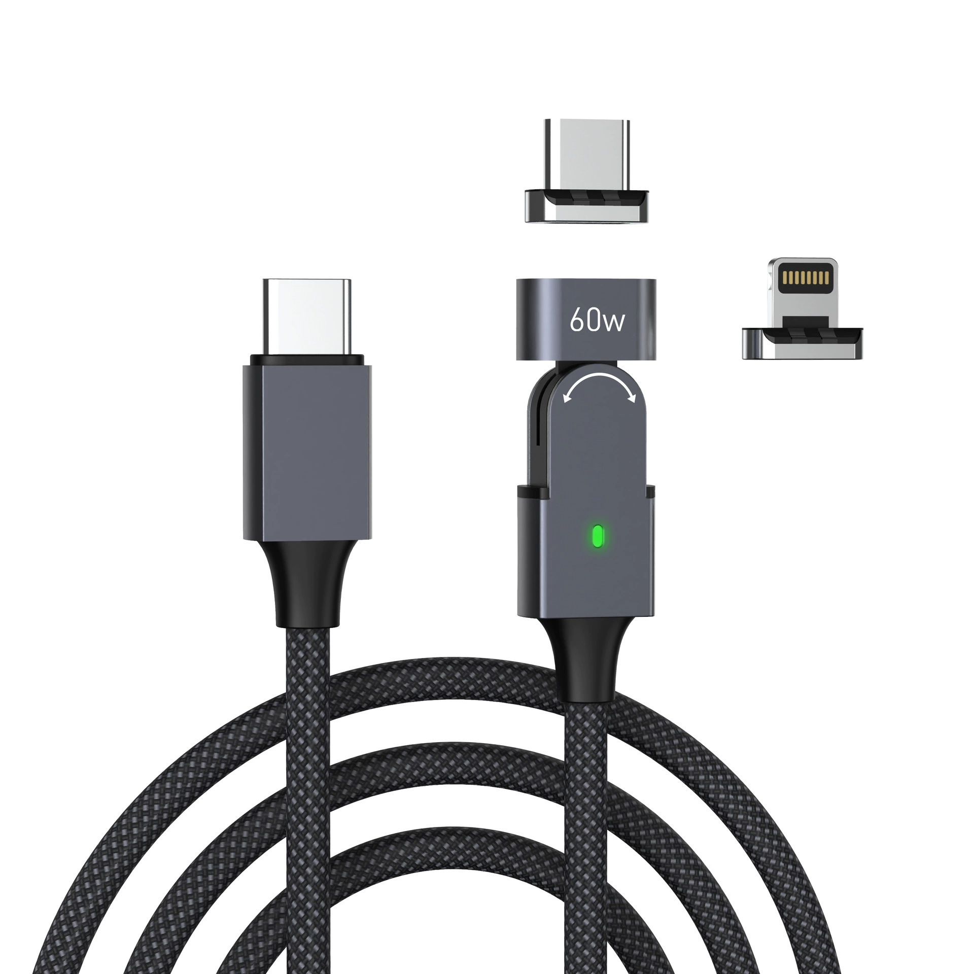 Кабель совместимый с Huawei и Apple, поворотный разъем, для ноутбука, 180°, 100W/30W