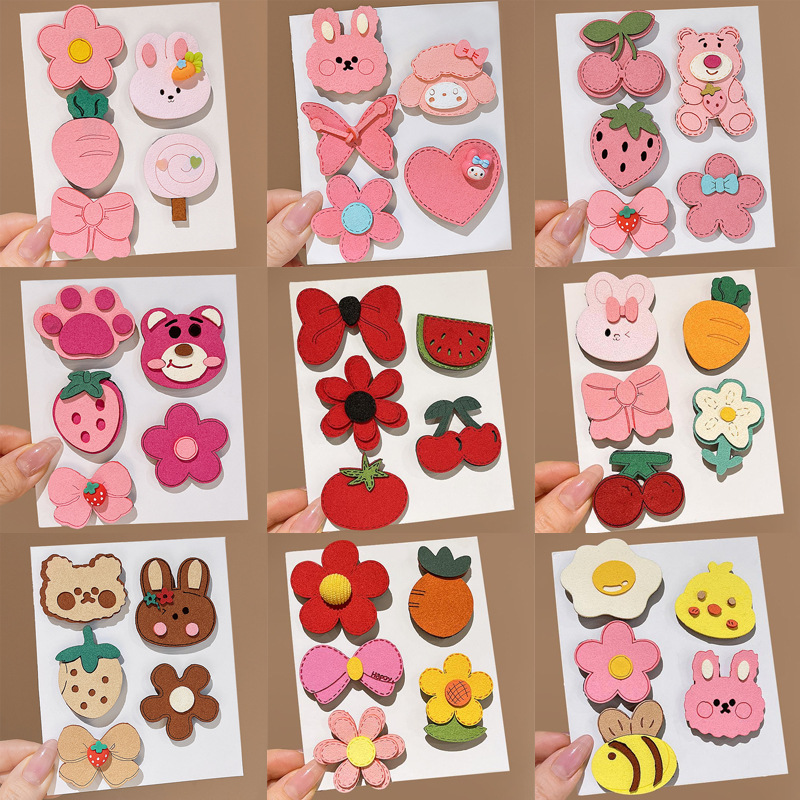 Círculos animados Velcro para niños acabado de cabello roto artefacto femenino lateral cabello roto fruzado clip de cabello no daña cabeza de cabello