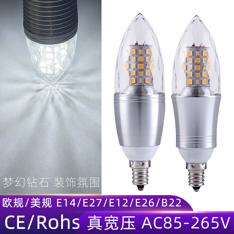 Venta caliente transfronteriza llevó el bulbo de la vela E14 bombilla Punta de tornillo E12 lámpara de maíz 12W Internet celebridad atmósfera bombilla led