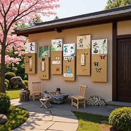 二十四24节气茶室氛围装饰背景板墙壁遮丑防水贴画照片墙展示板