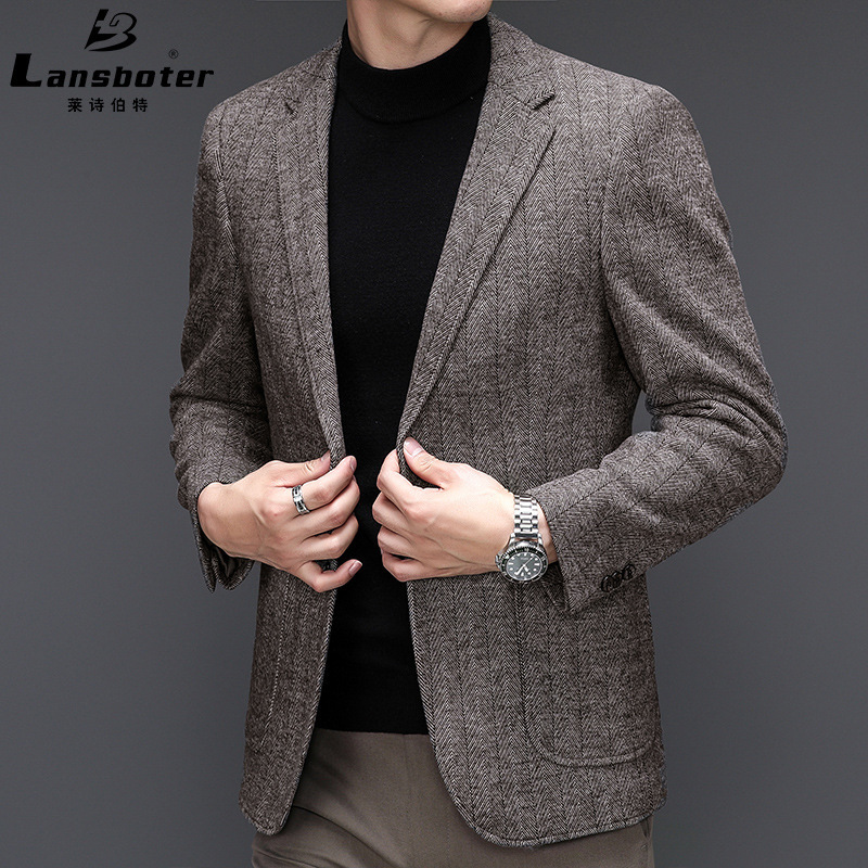 Leisibert Autumn and Winter New Non-ironing Wool Suit Men's Korean Style Slim-fit Fashionable Casual Suit Woolen Jacket Leisibert Autumn and Winter New Non-ironing Wool Suit Men's Korean Style Slim-fit Fashionable Casual Suit Woolen Jacket