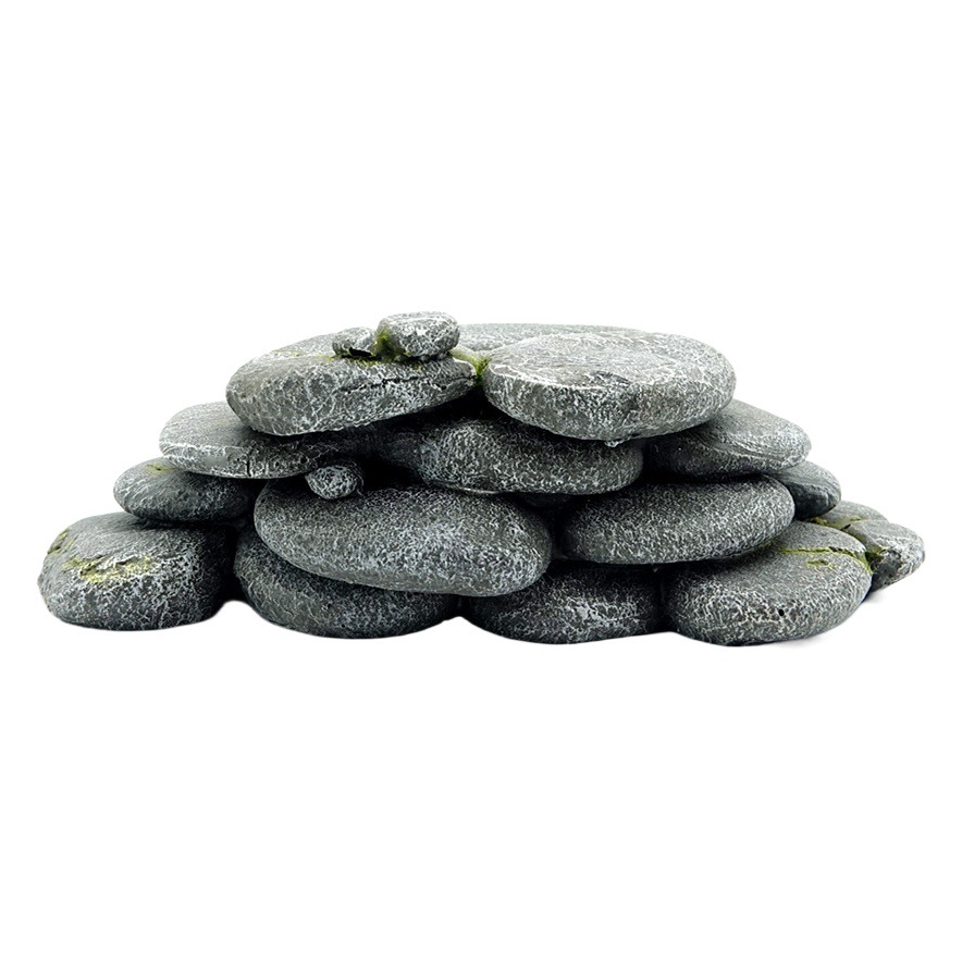 La tortuga del acuario trepa a la plataforma, la mascota trepa para evitar el agujero, la plataforma de secado, la artesanía de resina, el paisaje de guijarros, la decoración, la casa de refugio