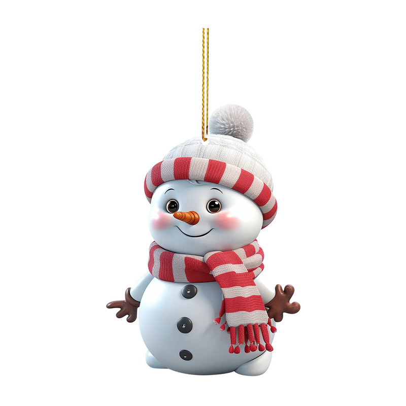 クロスボーダー新製品かわいい漫画クリスマス雪だるま車吊りホームクリスマスツリー装飾品ペンダントクリスマス装飾|undefined