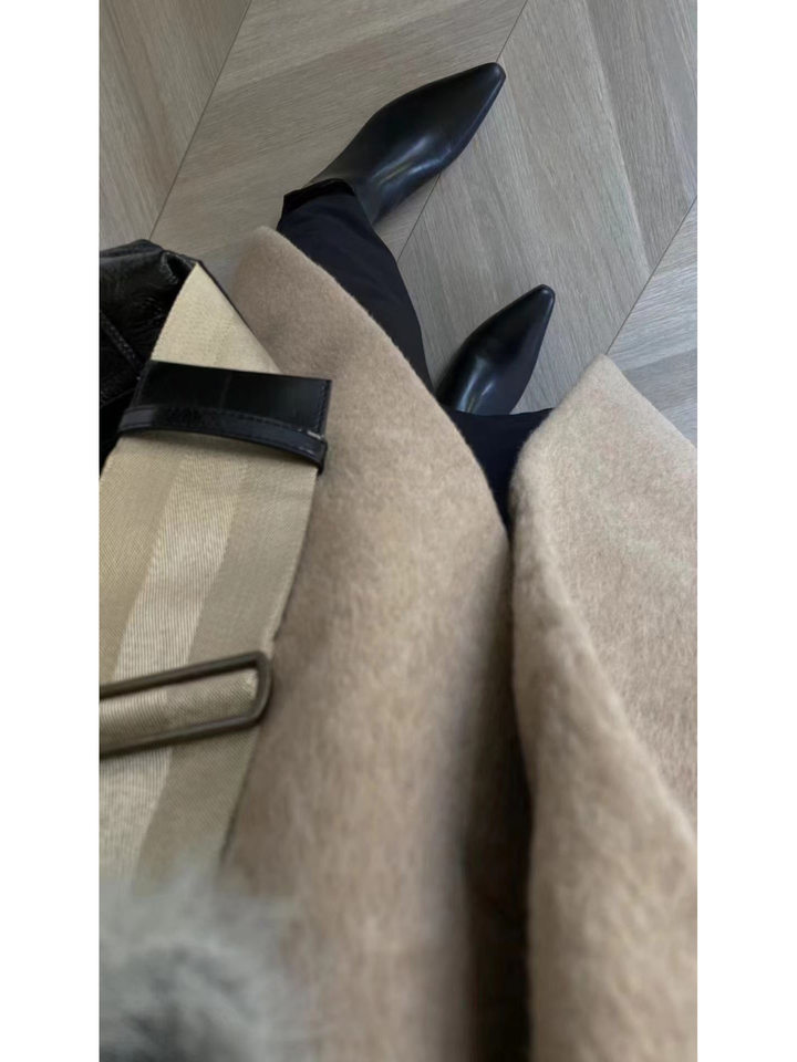 Bốt Chelsea nữ mũi nhọn da lộn cổ thấp, đế bệt gót thấp 1–3 cm — Màu đen (lót lông cừu), Đen (viền đơn) chi tiết 18