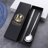 L Cross -border stainless steel knives fork spoon four -piece golden steak knife fork Portuguese tableware Christmas New Year gift box