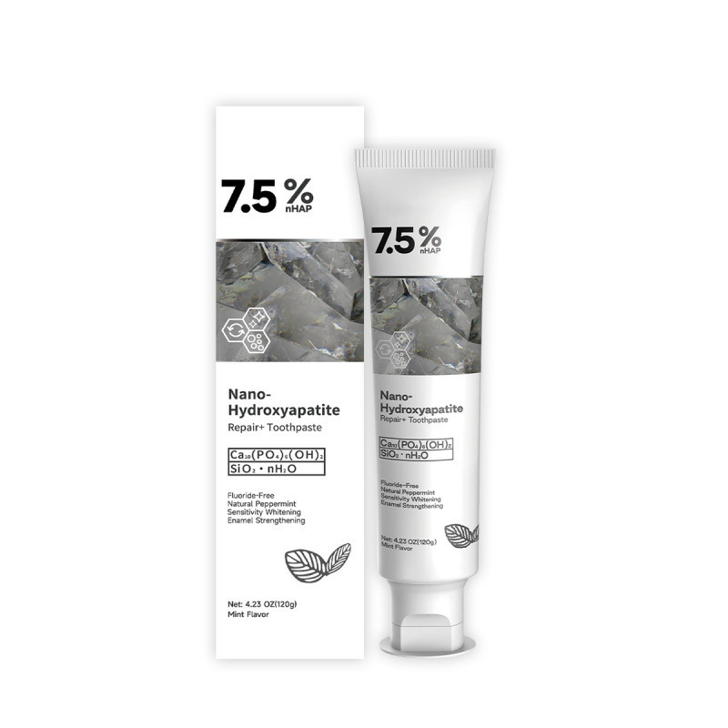 Pasta de dientes sin flúor nano-hidroxiapatita transfronteriza, protección del esmalte dental, protección de reparación, limpieza, cuidado de sarro