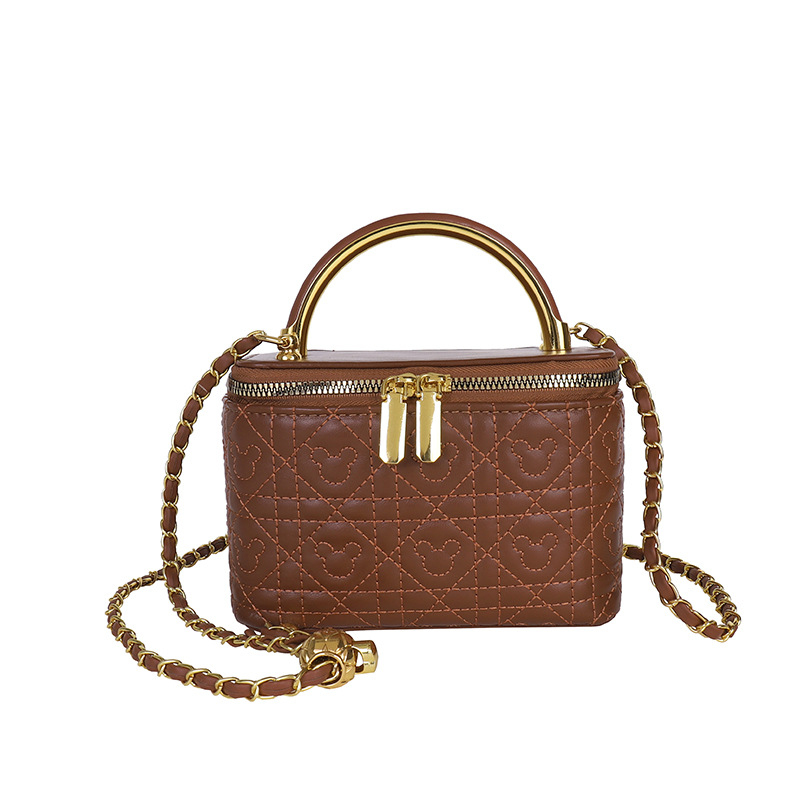 Bolso de mujer de comercio exterior nueva moda caja de mano bordada de diamante bolso cuadrado de oro cadena bolso de hombro