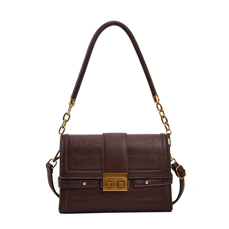 Stone Pattern Single Shoulder Underarm Bag For Women's 2023 Winter New Versatile Small Square Bag, Unique And Western Style Crossbody Bag _voghion.com