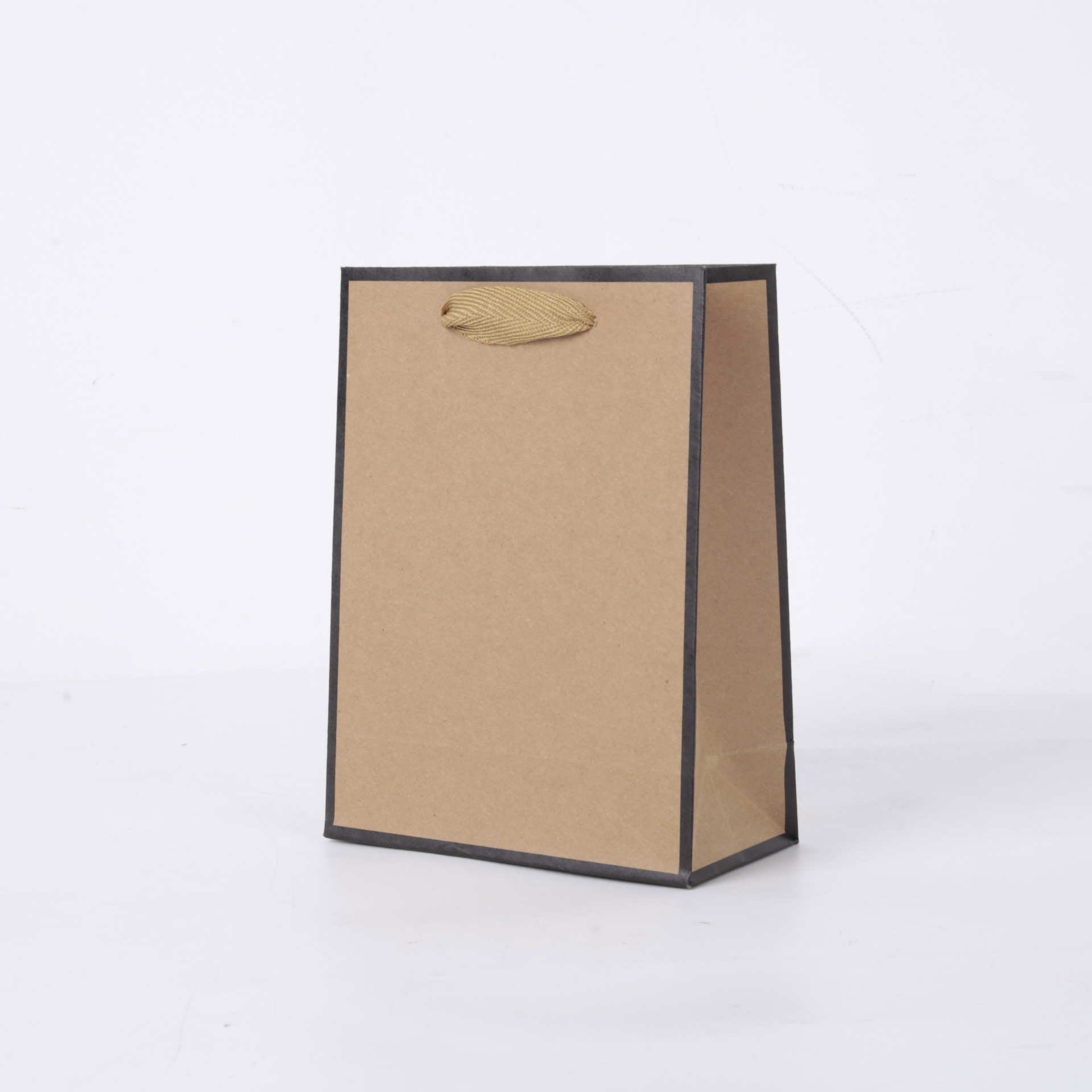 Spot border Kraft paper tote bag clothing shopping gift tote bag takeaway packaging storage black kraft bag