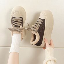 加绒复古厚底小白鞋女新款春夏女鞋子百搭保暖运动休闲棉板鞋