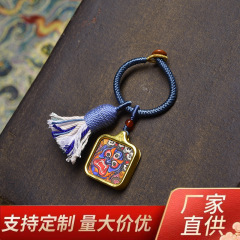 新款藏式手编挂件 编织钥匙扣 流苏挂件扎基拉姆大黑天黄财神度母