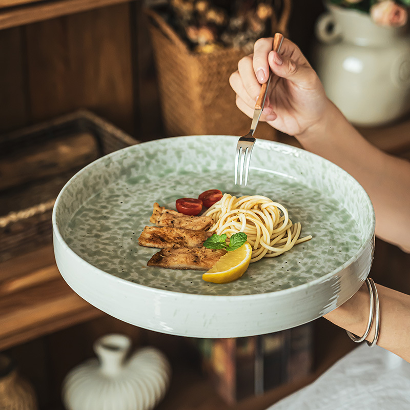 Plato de cerámica profunda creativo de tinta platos de platos