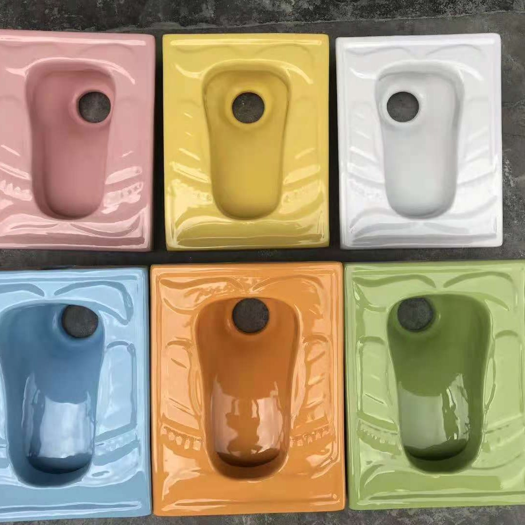 Suministro directo de fábrica kindergarten niños colorido taburete de cerámica en cuclillas pan dibujos animados educación preescolar en cuclillas pit urinario proyecto