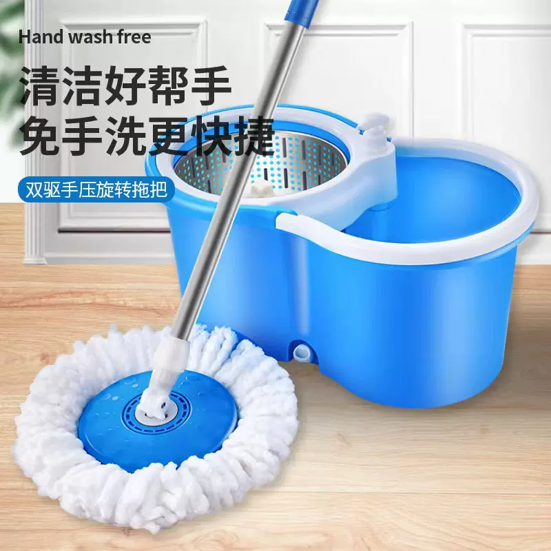 源头厂家免手洗懒人拖把双驱动旋转拖把家用多功能墩布拖把桶套装