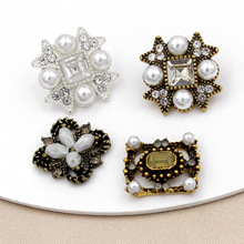 花边形雪花长方金属饰品配件DIY手工手缝五金件女服饰帽子装钮扣