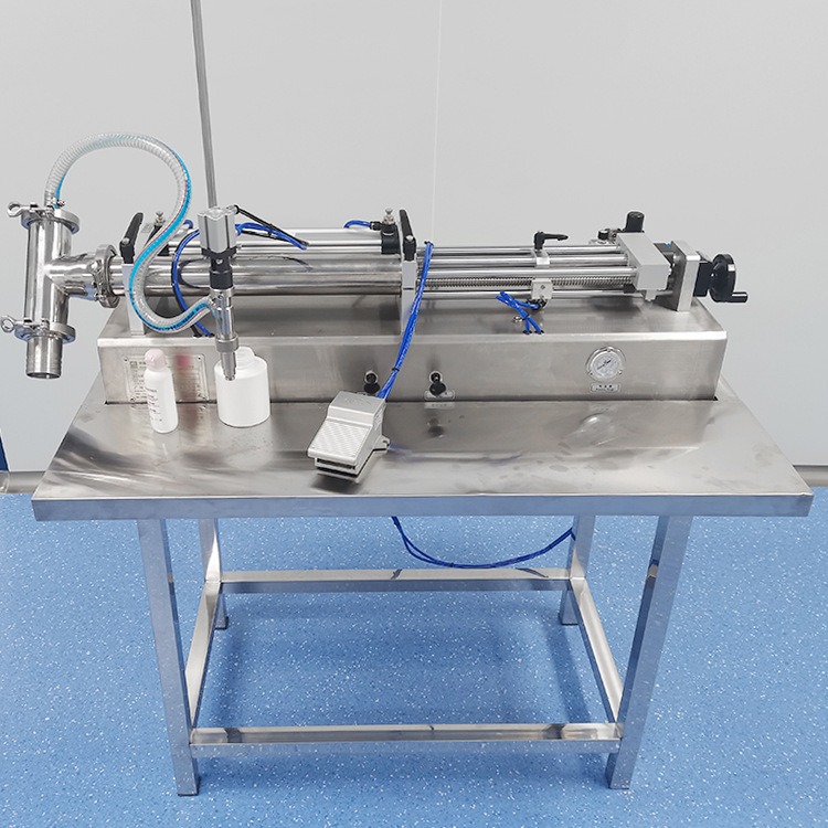 半自动液体灌装机气动洗发水活塞自吸式乳液沐浴露消毒水高精度