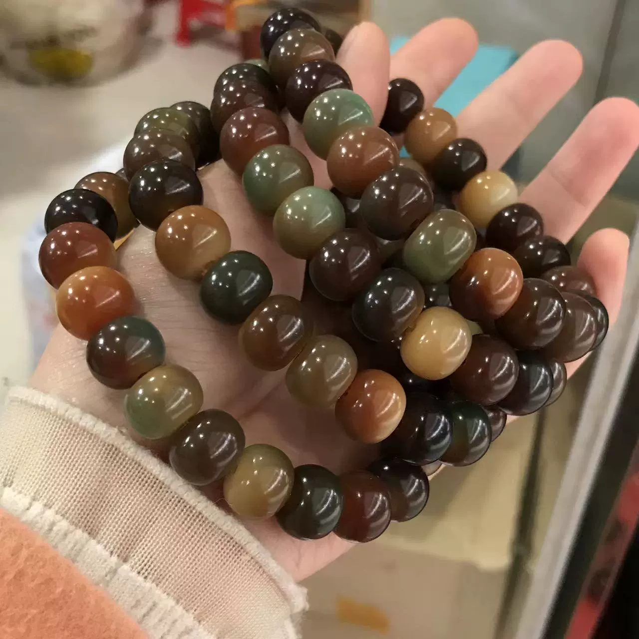 Apple, bead bracelet, rosary with round beads, Bodhi rosary, wholesale