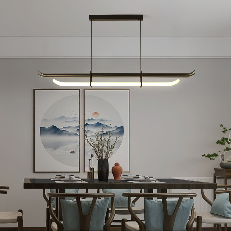 Nuevo restaurante chino lámpara candelabro techo de barra larga viento tranquilo estilo chino lámpara Zen lámpara mesa de té sala de té lámpara de estudio