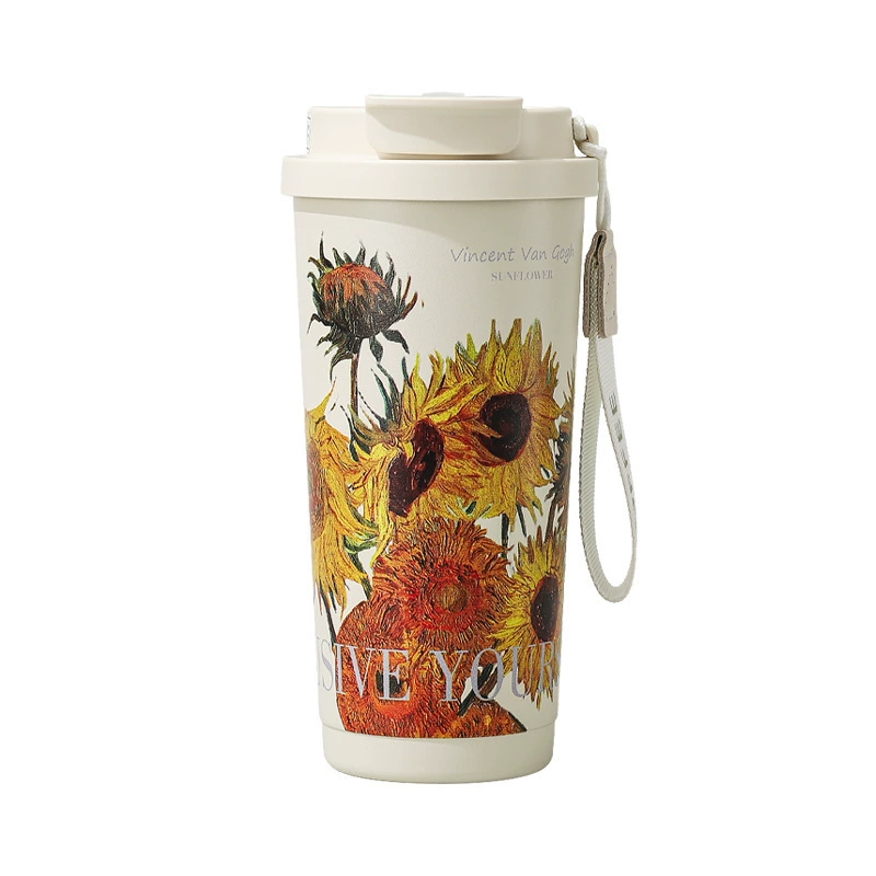 Creative high quality coffee capacious glass stainless steel, handheld tea cup