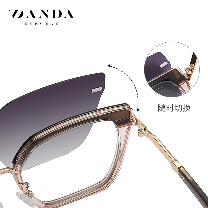 Miopía de moda conjunto magnético especial gafas de Europa y América gafas marco femenino CG3201 interruptor magnético gafas de sol polarizadas en cualquier momento