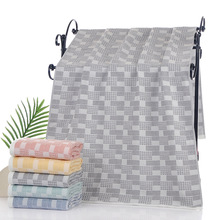 全棉浴巾毛巾方巾华夫格全棉蜂窝纱布日式酒店纯棉吸水柔软批发