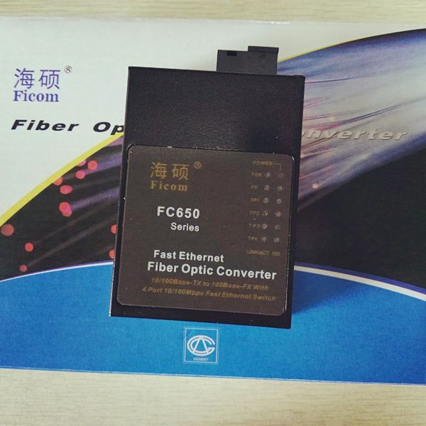 海硕FC650ASS20-SC-T1310 T1550 百兆单模单纤一光四电光纤收发器