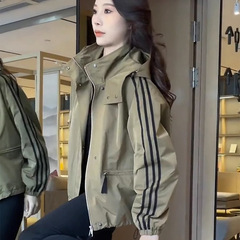 春と秋の女性用カジュアルで多用途なワークジャケット、韓国風ルーズジャケット、スポーツベースボールジャケット