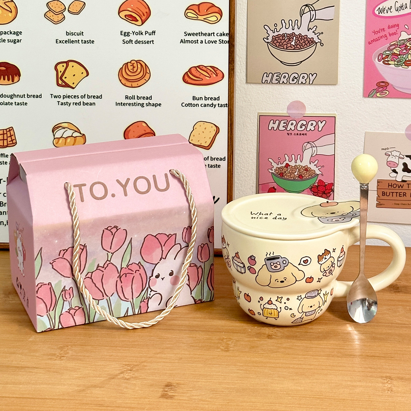 Taza de cerámica Taza con tapa Taza de agua para niñas de alto valor Regalo de cumpleaños en casa Regalo de mano Taza de café de pareja