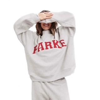 现货跨境parke字母刺绣卫衣圆领卫衣套装休闲简约秋冬季连帽卫衣