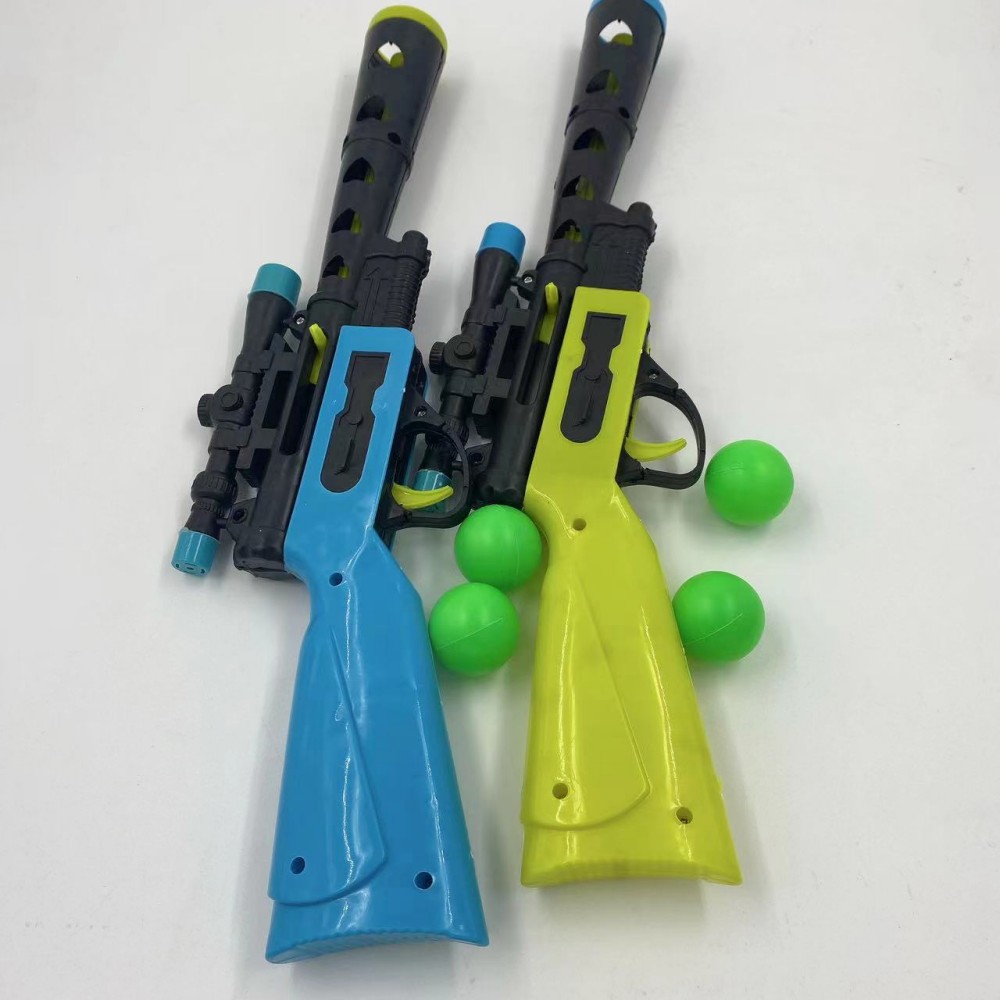 Venta al por mayor de plástico de juguete pistola burbuja de francotirador pistola de color traje interactivo juego suave huevo pistola 2 yuanes tienda de departamentos