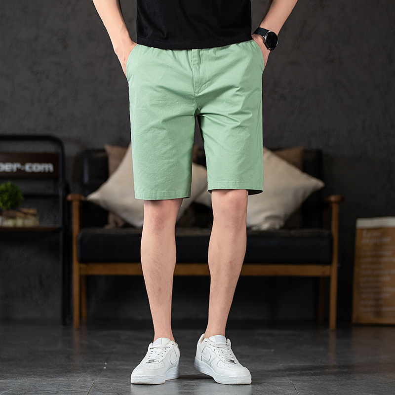 Summer Thin Shorts Men's Business Casual Cotton Stretch Suit Straight Pants Golf Sports Beach Pants