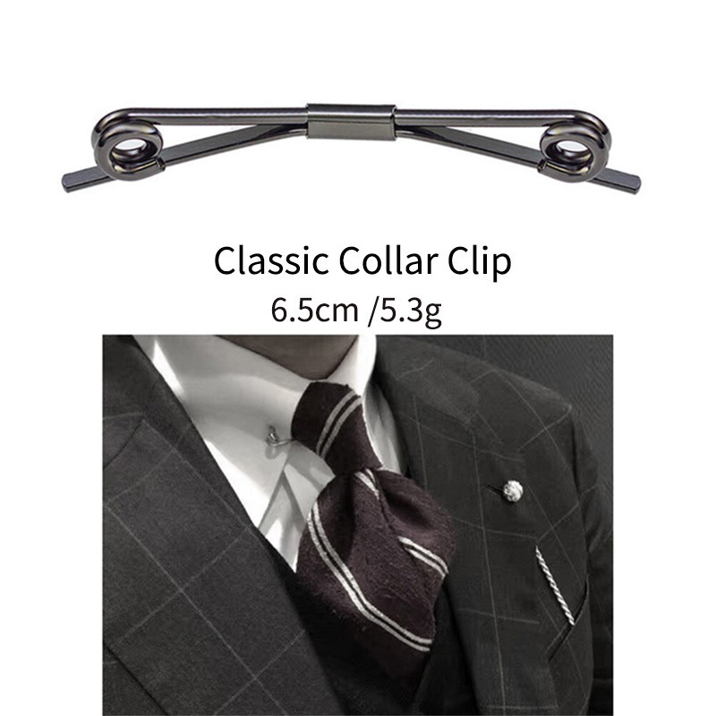 Классическая металлическая рубашка с катушкой Tie Collar BarPin Bar принимает свадебные бизнес-рубашки с галстуком-бабочкой