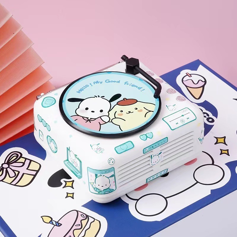 シナモンドッグレコードプレーヤー Bluetooth スピーカーかわいい小さなレトロミニオーディオ男の子の誕生日女の子の親友|undefined
