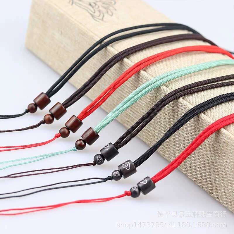Factory wholesale sandalwood inlaid silver Xiangyun pendant rope high-grade solid wood necklace Yu Pei lanyard accessories for men and women Factory wholesale sandalwood inlaid silver Xiangyun pendant rope high-grade solid wood necklace Yu Pei lanyard accessories for men and women